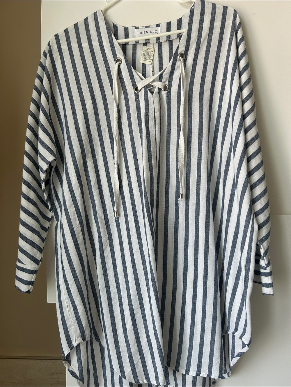 Linen Lux cotton top marine
